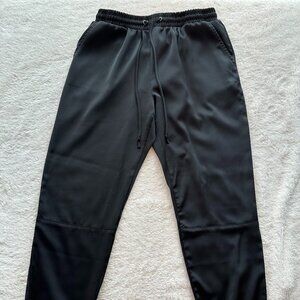 Socialite Black Stretch Satin Joggers SZ M